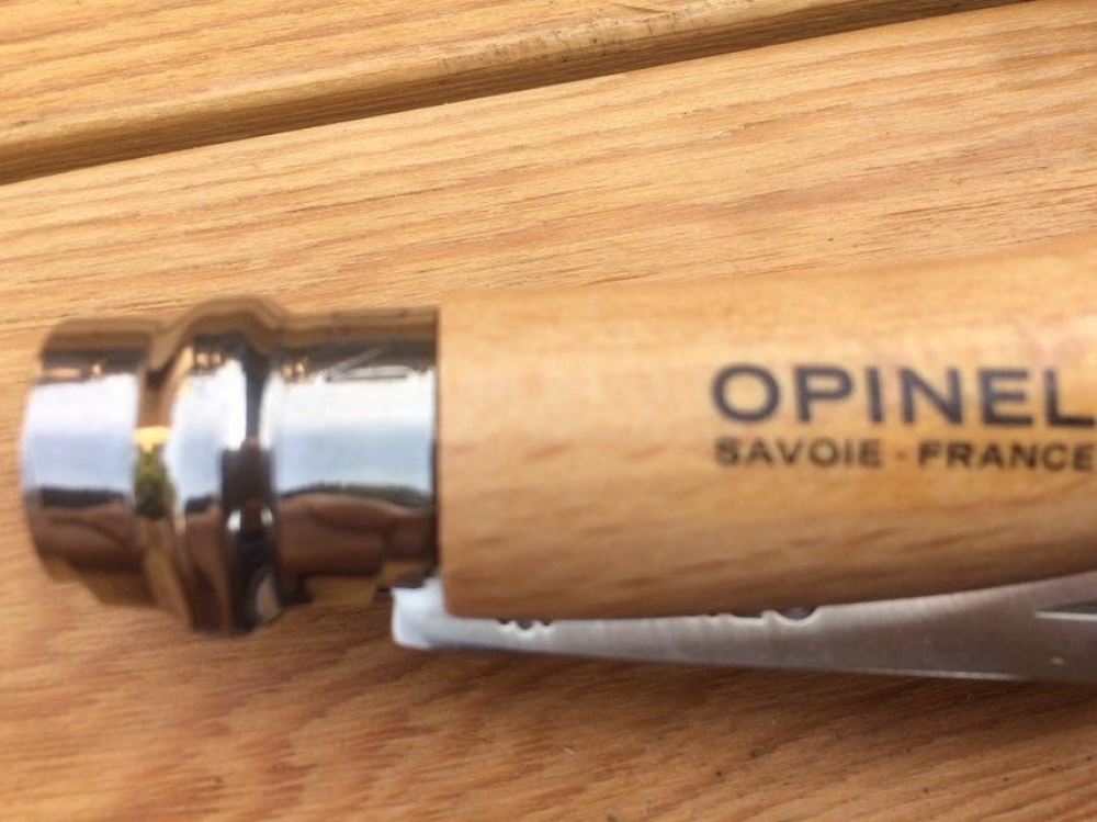 Opinel No.8 Pruning Knife. Savoie France. Ladies Hand size with beechwood Handle