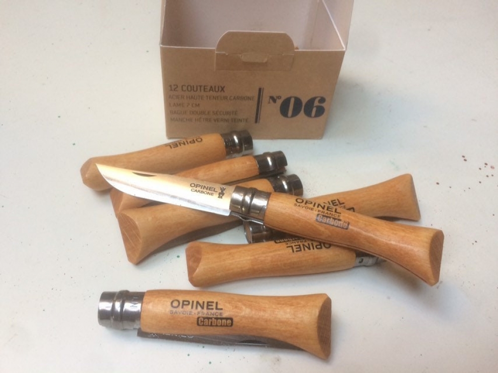 Opinel 6VRN Boxed set of 6 locking carbon steel blade ideal general purpose knife