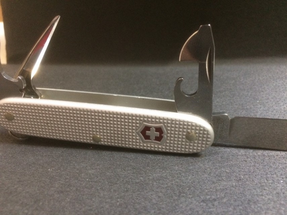 Victorinox 'Pioneer X' Alox pocket knife with 9 functions including scissors & bottle opener