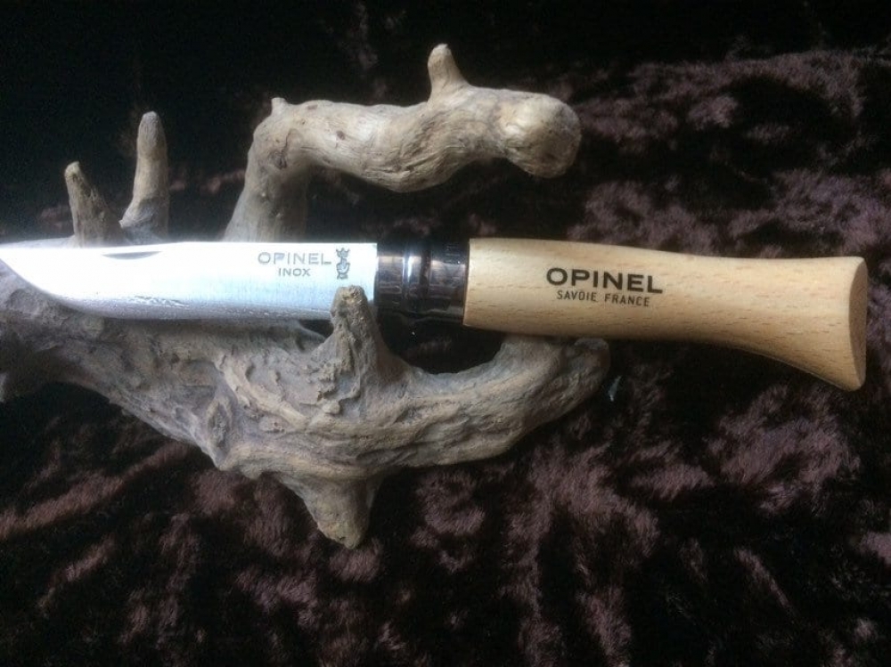 Opinel No.6VRI Stainless Steel original classic Beech Handle Virobloc safety locking ring.