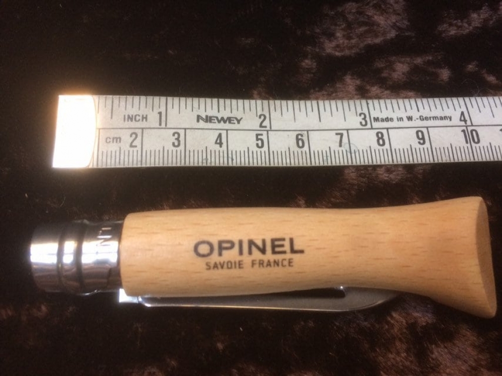 Opinel Stainless Steel Folding Vegitable Peeler. 155mm overall length 9cm. folded