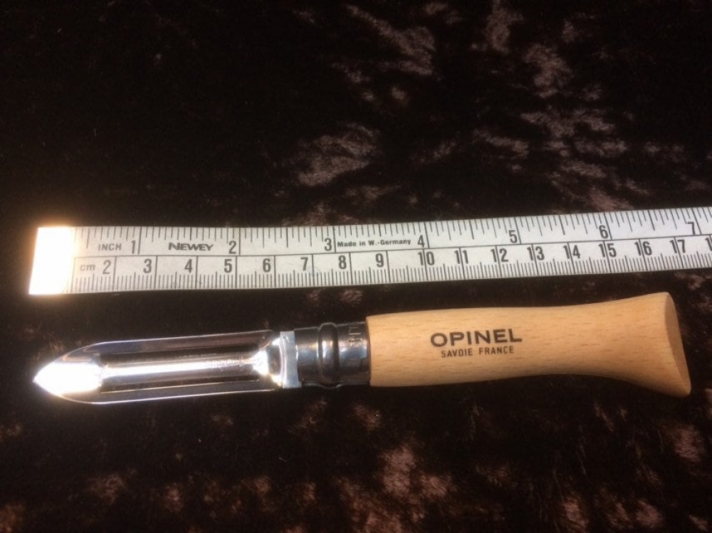 Opinel Stainless Steel Folding Vegitable Peeler. 155mm overall length 9cm. folded