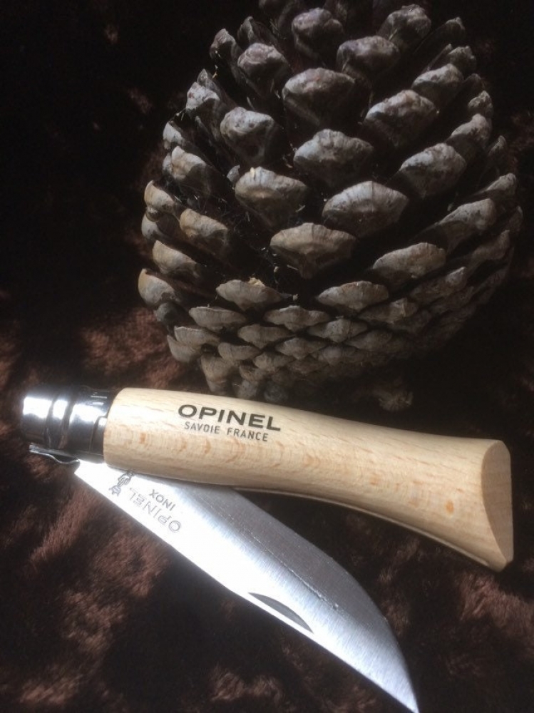 Opinel 7VRI Penknife With a Stainless Steel Blade Beech Handle Locking knife.