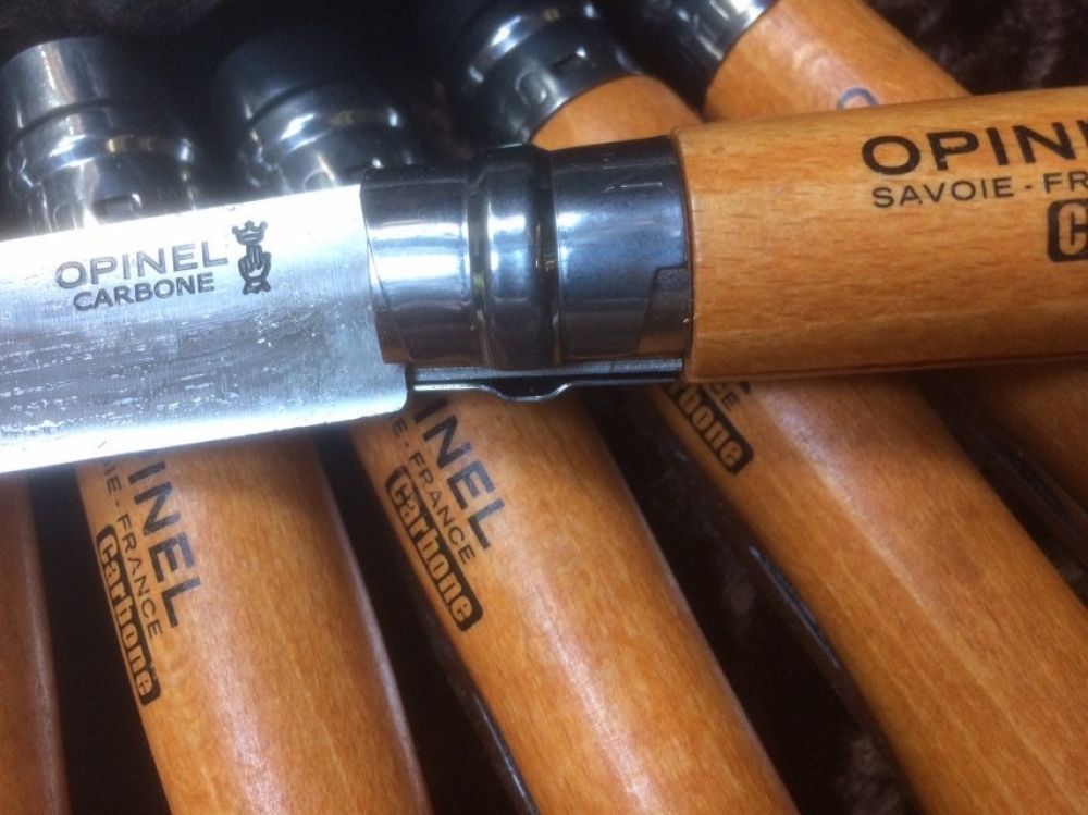 Opinel 10VRN Boxed Set of 6 Opinel Locking Knife with  beech wood handle