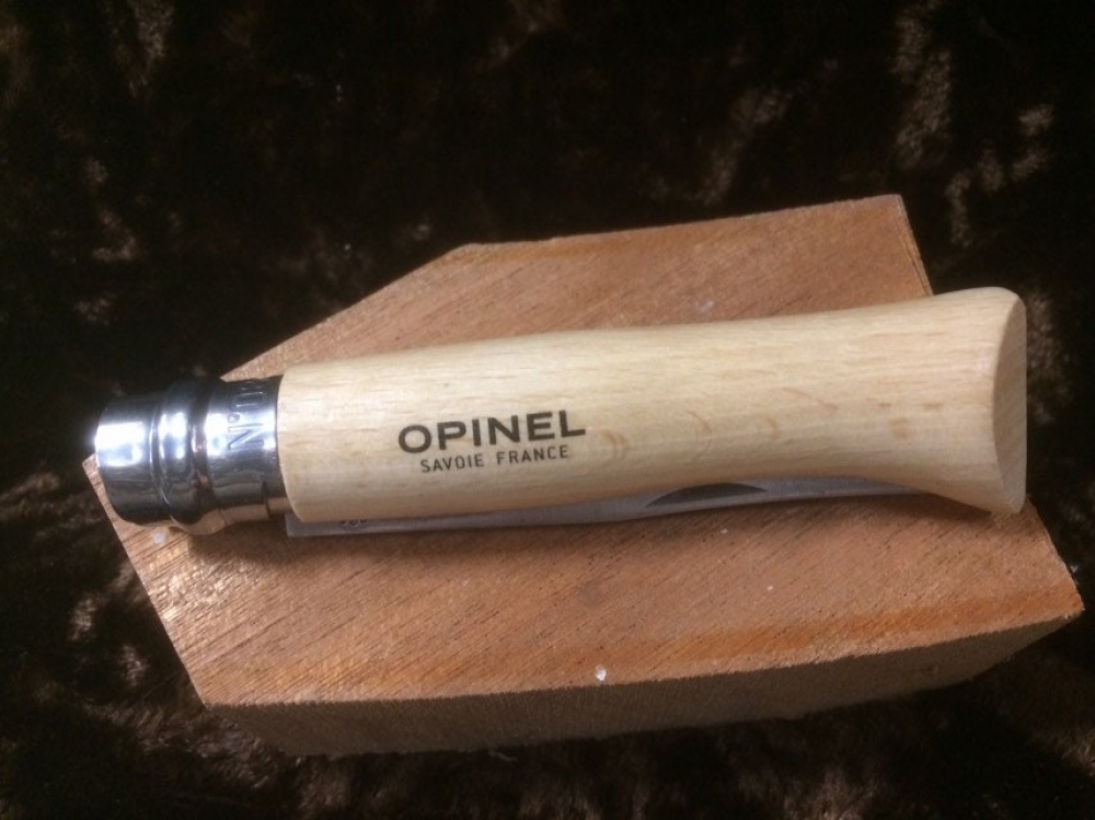 Opinel 8VRI Stainless Steel original classic Beech Handle Virobloc safety locking ring