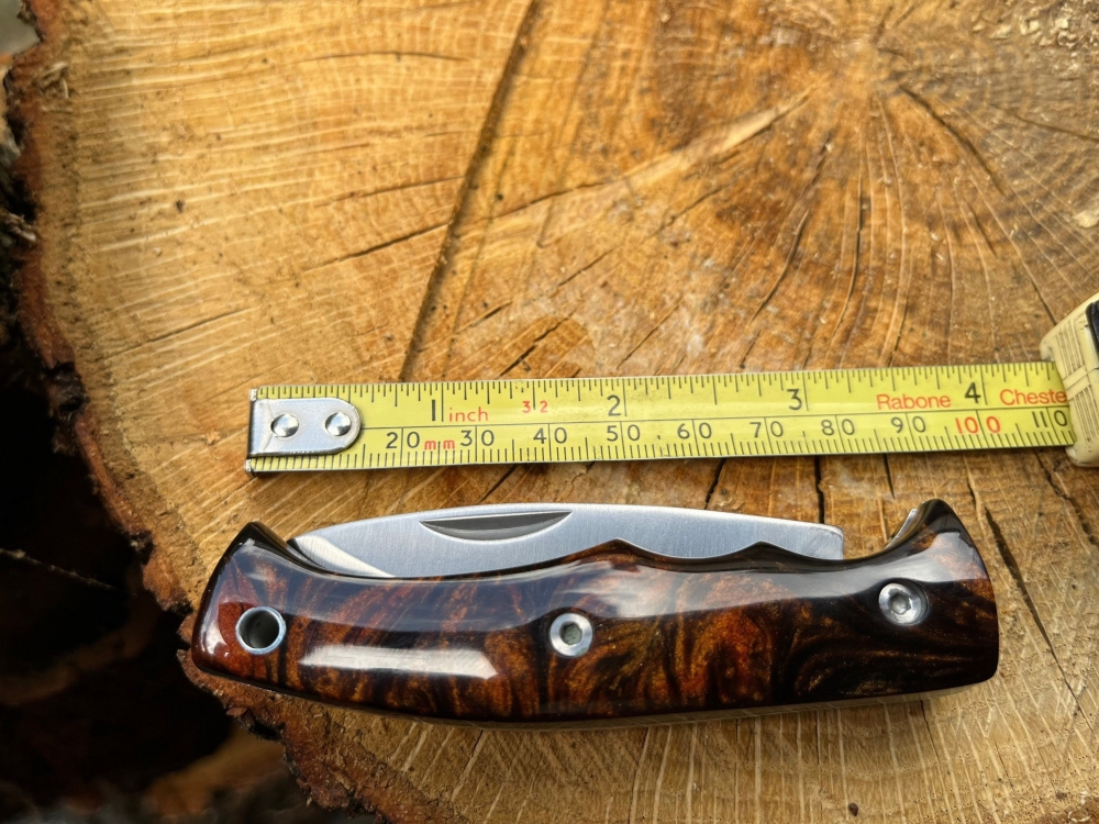 Slip Joint Knife with Beautiful Resin Handle. Drop Point Blade of 2.25\" Overall 6 1/4\".