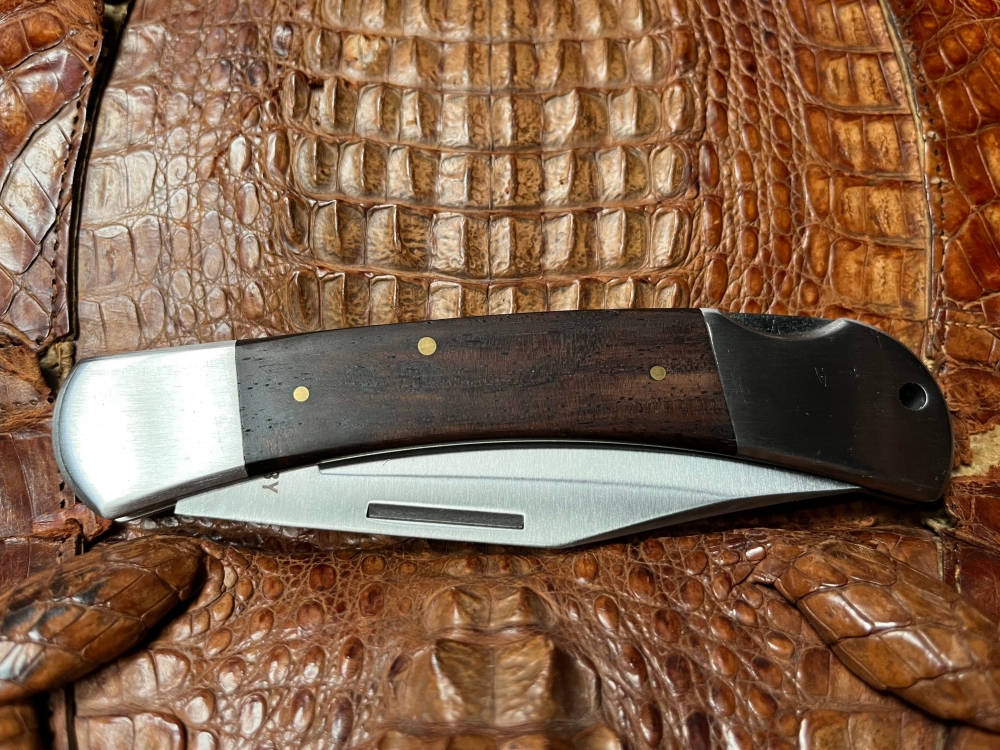 Whitby Stainless Steel Locknife with hardwood handle. 3.75\" blade 5\" closed length