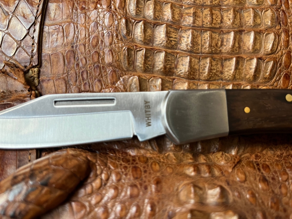 Whitby Stainless Steel Locknife with hardwood handle. 3.25\" blade 4.25\" closed length