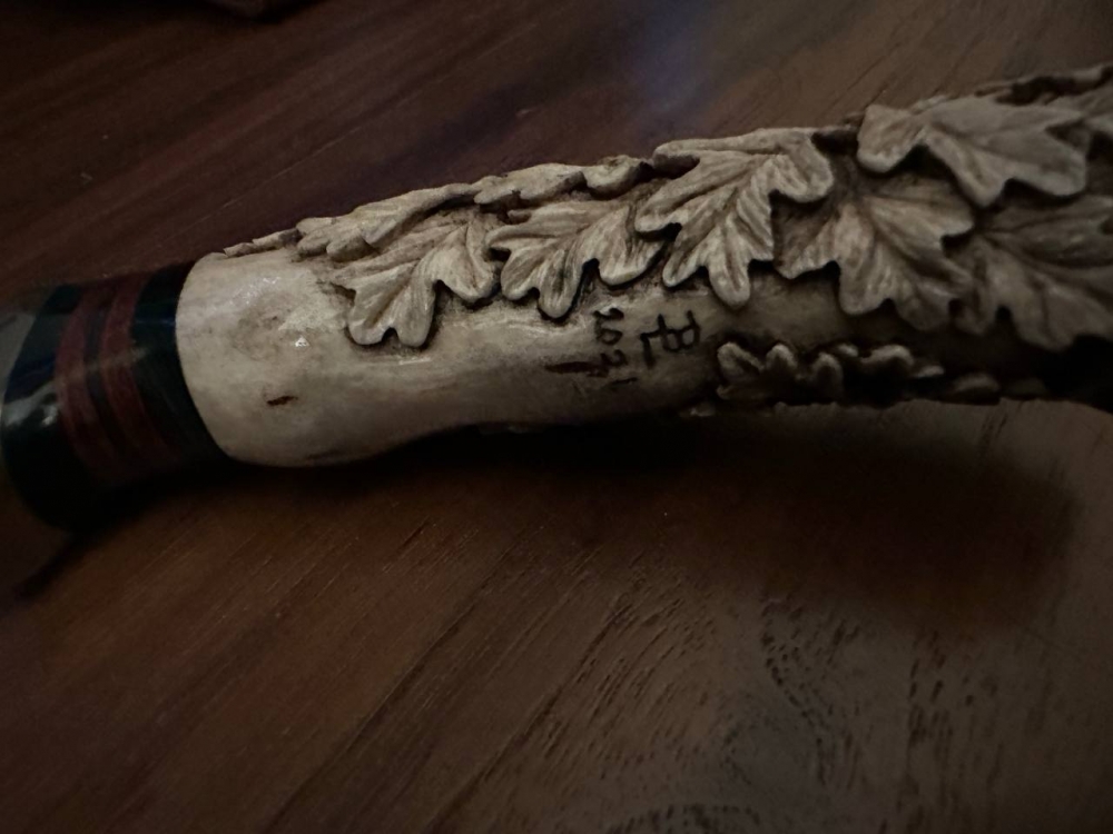 Handcarved Deer Antler Custom Knife 