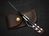 Custom Pocket Knife Handmade Damascus Folding Knives USA Texas Flag Handle with leather sheath,