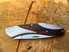 Elegant 3\" locking blade Whitby Knife. Hardwood with combined stainless handle.