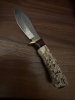 Handcarved Deer Antler Custom Knife 