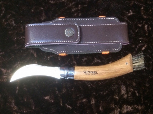 Opinel Mushroom Stainless Steel Knife & Pouch gift set