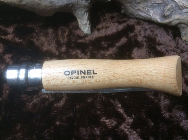 Opinel 8VRI Stainless Steel original classic Beech Handle Virobloc safety locking ring