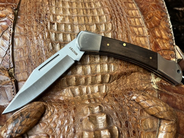 Whitby Stainless Steel Locknife with hardwood handle. 3.25