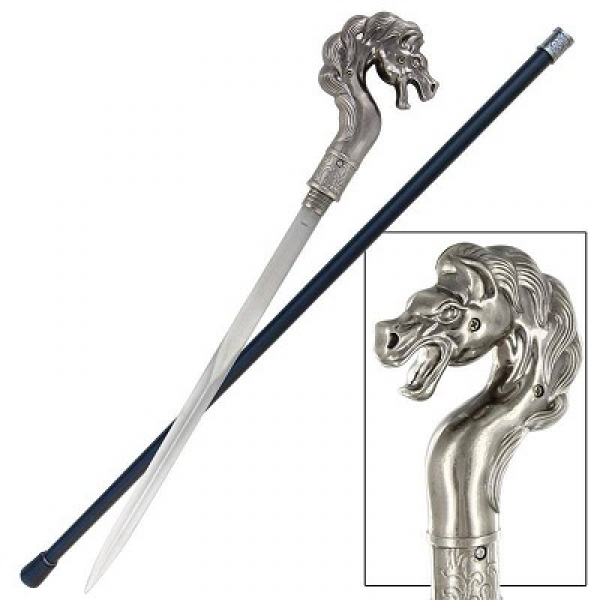 Unique Walking Cane - Arabian Horse Head Walking Cane with Spear Point Blade