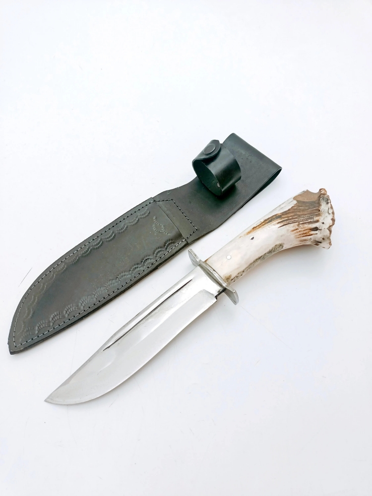 Handgemachtes Survival Messer Jagdmesser mit Hirschgeweihgriff Custom Bowie Messer mit Scheide Heavy Duty Messer Geschenke für Männer Gebrauchsmesser