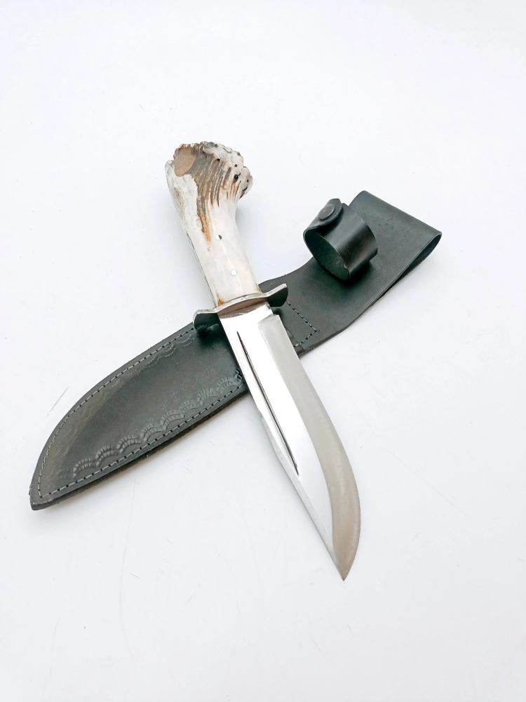 Handgemachtes Survival Messer Jagdmesser mit Hirschgeweihgriff Custom Bowie Messer mit Scheide Heavy Duty Messer Geschenke für Männer Gebrauchsmesser