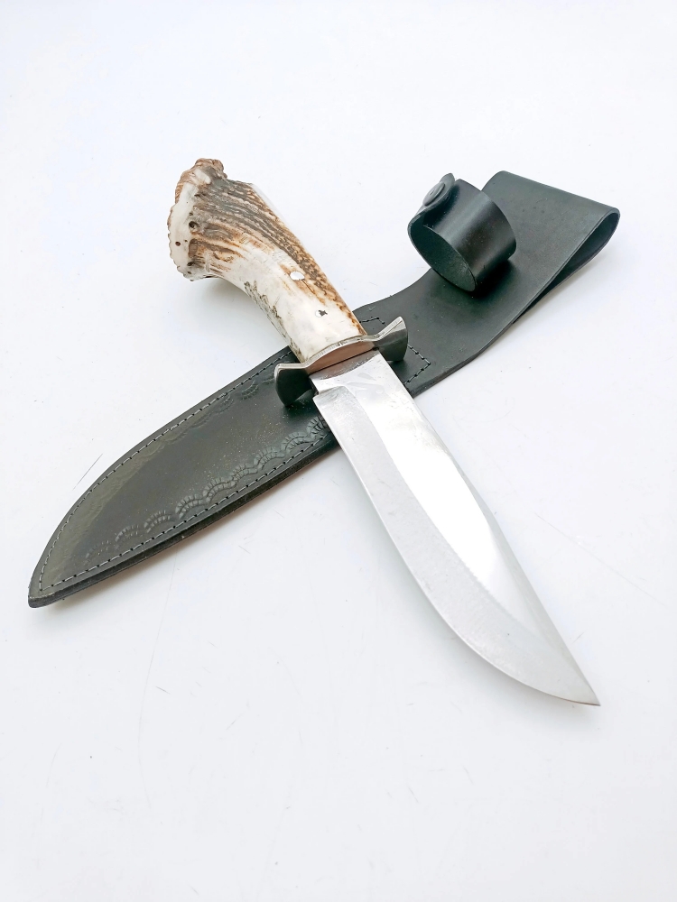 Handgemachtes Survival Messer Jagdmesser mit Hirschgeweihgriff Custom Bowie Messer mit Scheide Heavy Duty Messer Geschenke für Männer Gebrauchsmesser