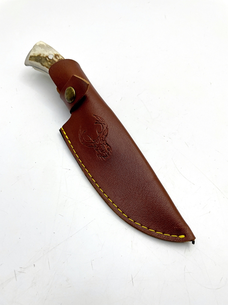 Hirschgeweih Bushcraft Messer mit Etui Custom Gravur Geschenke für Männer Personalisierte Messer Survival Messer Taktische feste Klinge Hochzeitsgeschenke