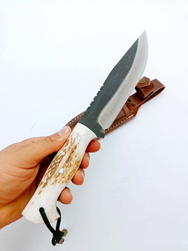 Handgemachte Hirsch Geweih Griff Bushcraft Messer Custom Jäger Geschenke Jagdmesser Männer Full Tang Klinge Outdoor Messer Geschenke für ihn Allzweckmesser