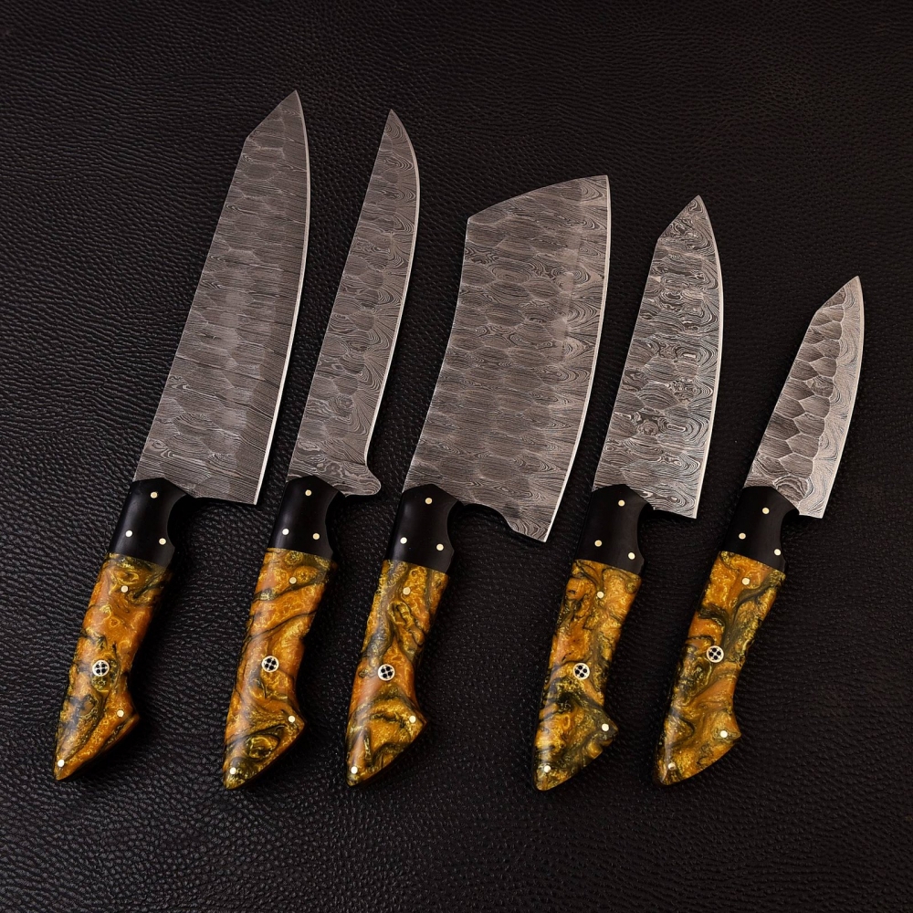 Chef Knives Resin and Black G 10 (5pieces)