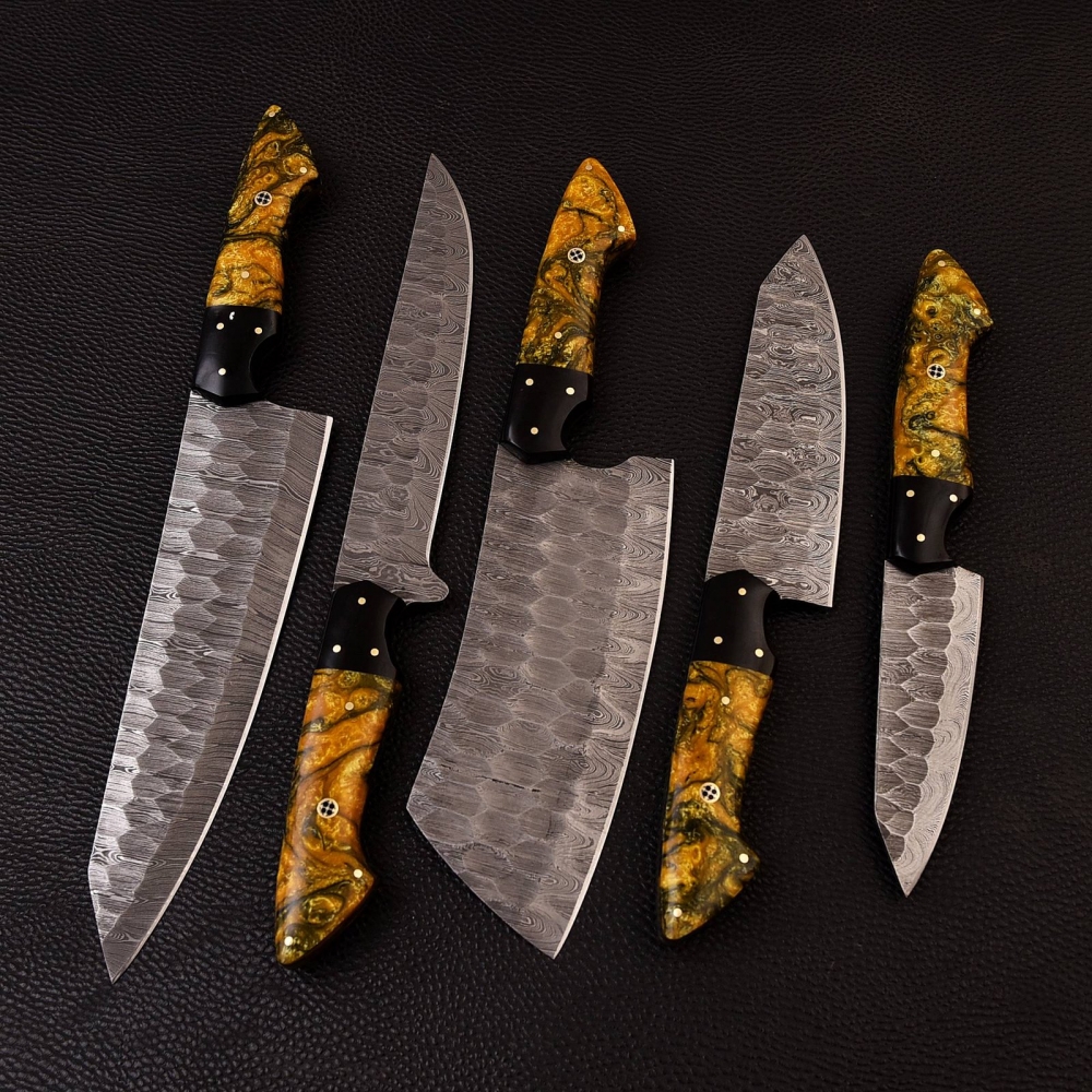 Chef Knives Resin and Black G 10 (5pieces)