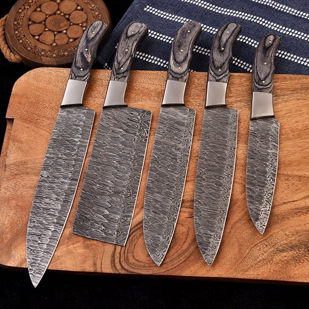 Handmade Damascus Chef Knives Set (5pieces)