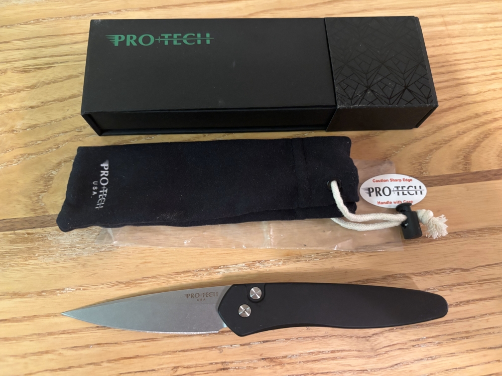 NIB Protech Newport 3405 Knife Black stonewashed Blade