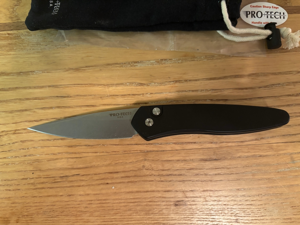 NIB Protech Newport 3405 Knife Black stonewashed Blade