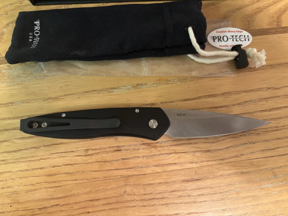 NIB Protech Newport 3405 Knife Black stonewashed Blade