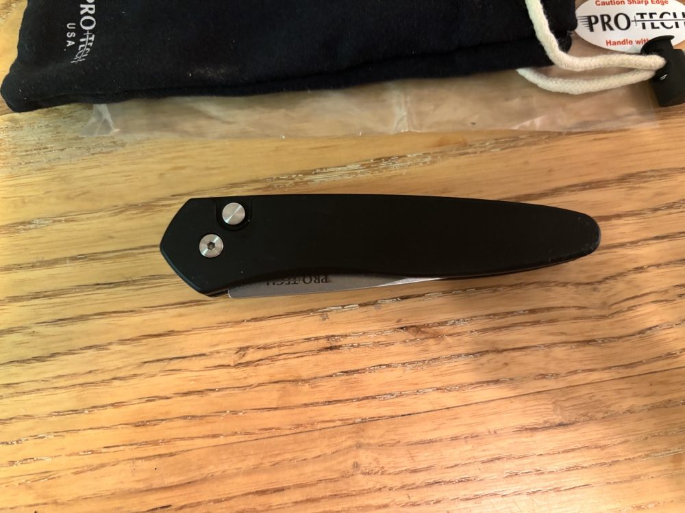 NIB Protech Newport 3405 Knife Black stonewashed Blade