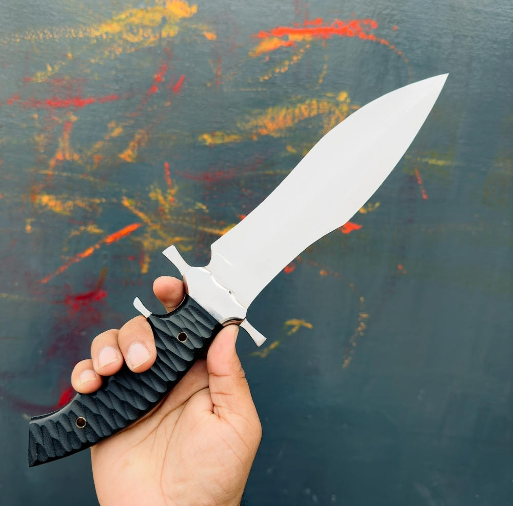 CUSTOM HAND MADE 440C STEEL BATTLE READY RAMBO LAST BLOOD KNIFE WITH G10 SHEATH HANDLE