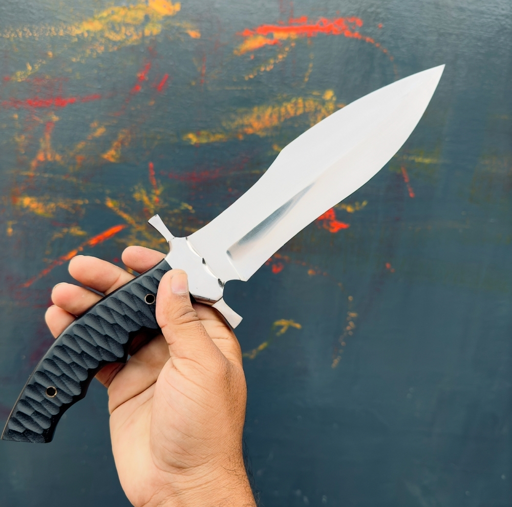 CUSTOM HAND MADE 440C STEEL BATTLE READY RAMBO LAST BLOOD KNIFE WITH G10 SHEATH HANDLE