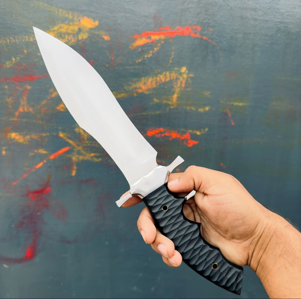 CUSTOM HAND MADE 440C STEEL BATTLE READY RAMBO LAST BLOOD KNIFE WITH G10 SHEATH HANDLE