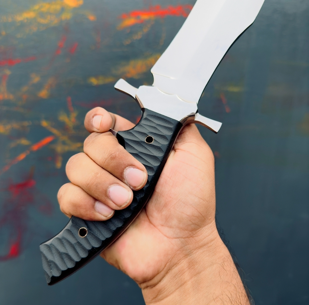 CUSTOM HAND MADE 440C STEEL BATTLE READY RAMBO LAST BLOOD KNIFE WITH G10 SHEATH HANDLE