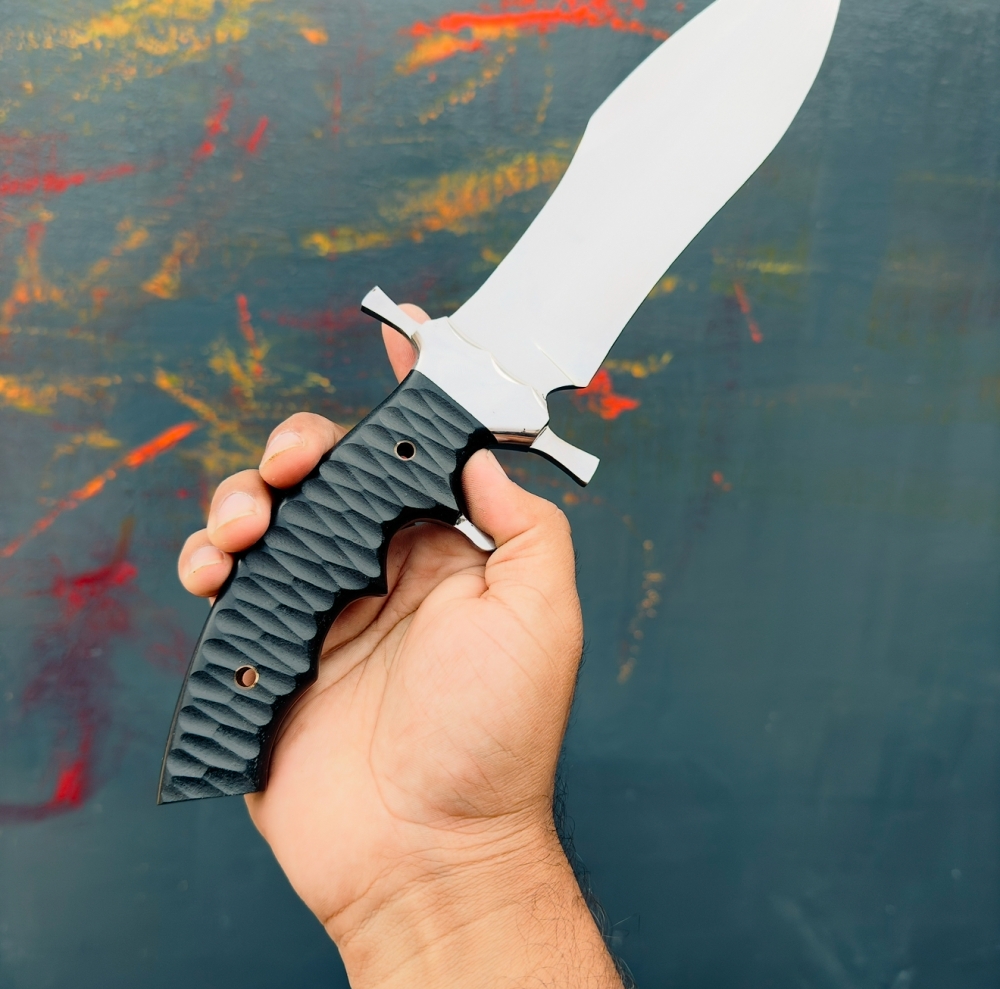 CUSTOM HAND MADE 440C STEEL BATTLE READY RAMBO LAST BLOOD KNIFE WITH G10 SHEATH HANDLE
