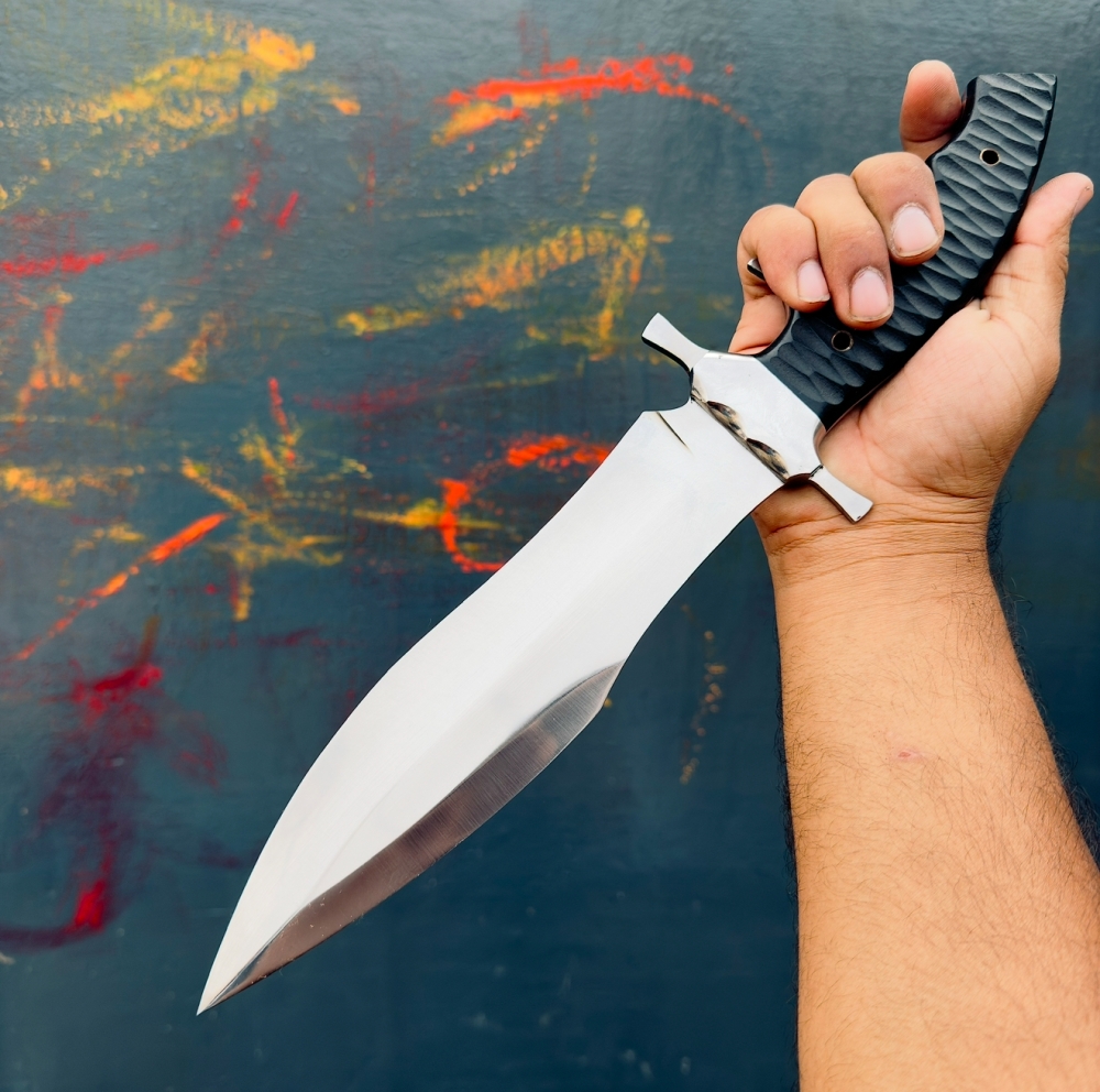 CUSTOM HAND MADE 440C STEEL BATTLE READY RAMBO LAST BLOOD KNIFE WITH G10 SHEATH HANDLE