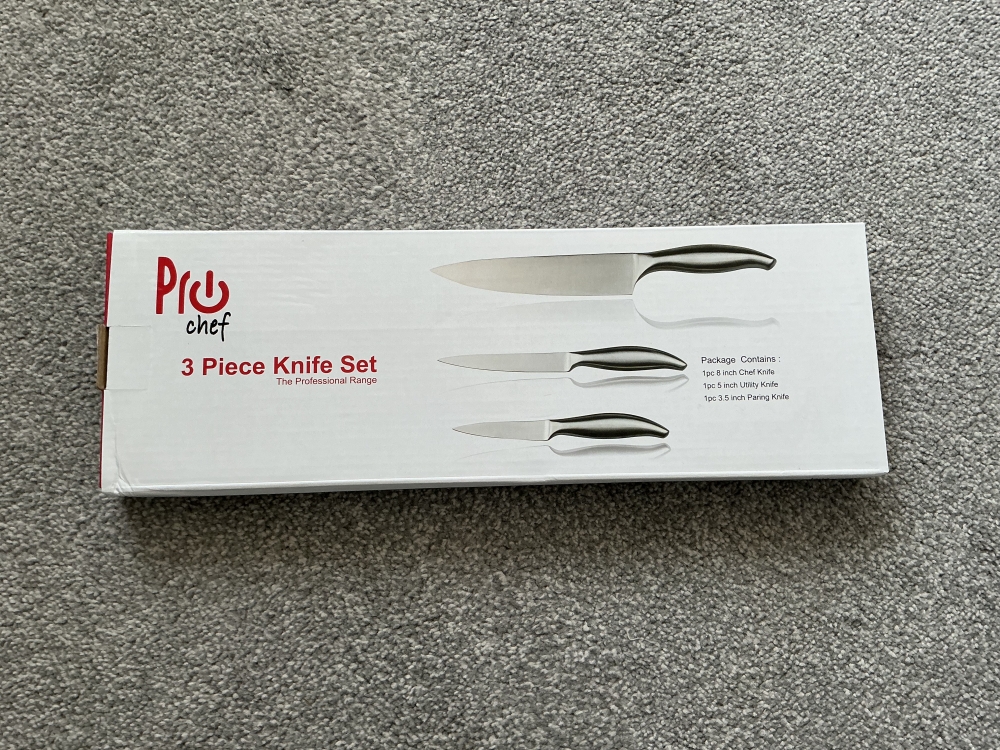 Pro Chef 3 Piece Knife Set New, Unused.