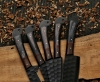 kitchen knife chef set carbon steel handmade knife with leather sheath