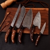 Chef Knives Rose Wood And Black G 10 (5pieces)