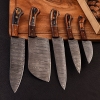 Handmade Damascus Chef Knives Set (5pieces)