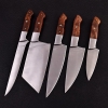 Handmade Steel Knives with Leather Cover (5pieces)