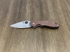 Spyderco Domino Flipper Knife 3.13\" CTS-XHP Blade, Red Weave Carbon Fiber and Titanium Handles, Frame Lock