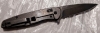 Ontario Knife Company Shikra Framelock Flipper Folding Knife 3.2\" Black Stonewash Plain Blade, Green Micarta and Titanium Handles, Frame Lock - 8599GR