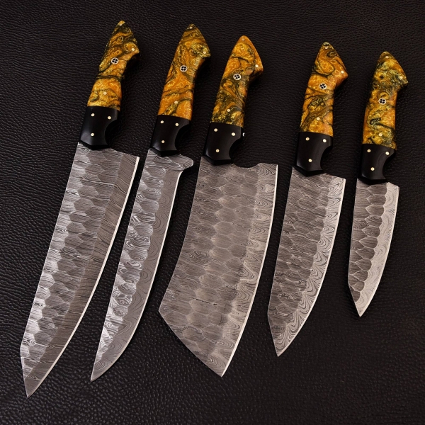 Chef Knives Resin and Black G 10 (5pieces)