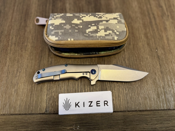 Kizer Laconico Intrepid Flipper Frame Lock Knife (3.625