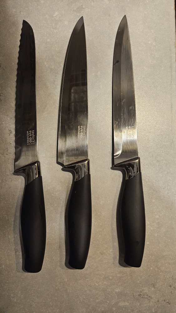 Taylor's Eye Witness Brooklyn Chrome 3 Piece Knife Set 