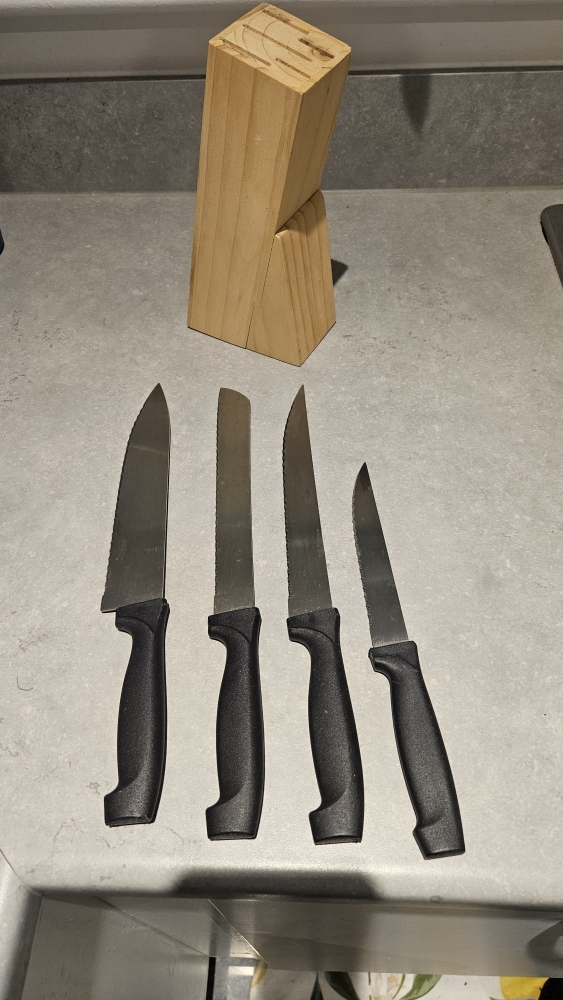 Home Basics 4-Piece Stainless Steel Steak Knife Set.