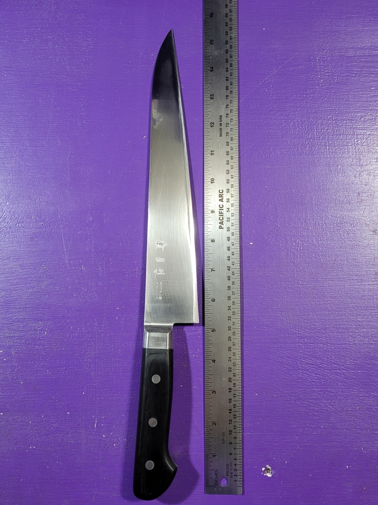 Japanese knife Kanda 129095 Molybdenum Steel, Black Plywood, Sukihiki, 270mm